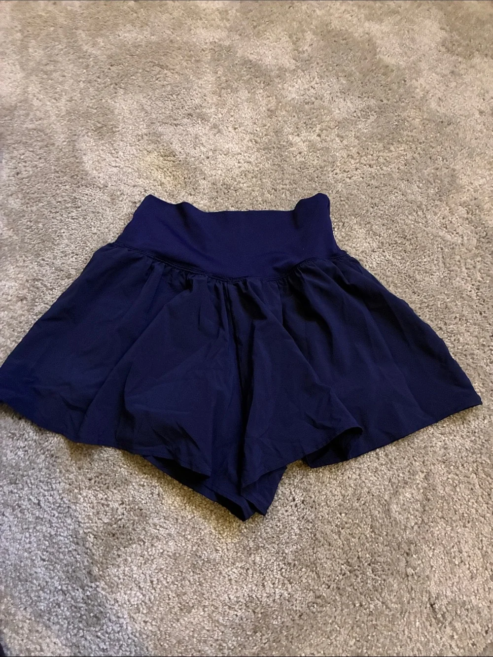 Men's Athletic Navy High-Waist Flare Shorts